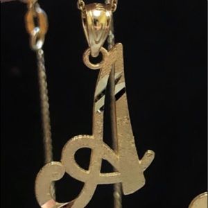 14K Gold initial A Pendant all letters available